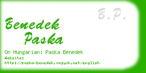 benedek paska business card